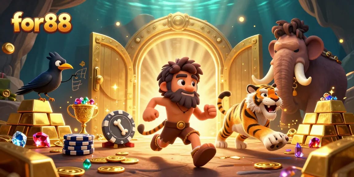 Experience the thrilling features at for88’s vibrant casino with a captivating scene of adventure and riches!