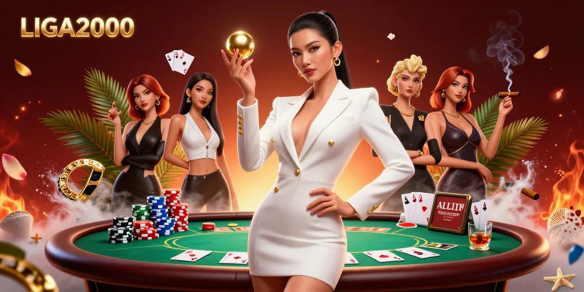 LIGA2000 menghadirkan aksi kasino yang mendebarkan dengan seorang wanita Asia yang menakjubkan menunjukkan poker taruhan tinggi dan elemen kemewahan.