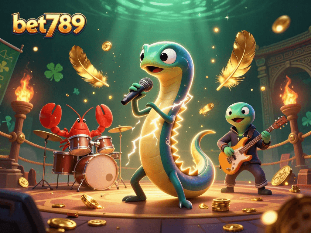 Engage in exciting gameplay with bet789 as the electric eel DJ performs live at an underwater casino.
