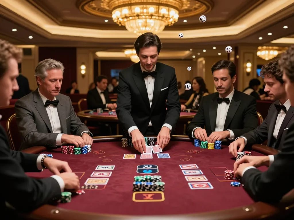 Players at 98win đăng nhập blackjack table focusing strategically on their hands during dynamic gameplay