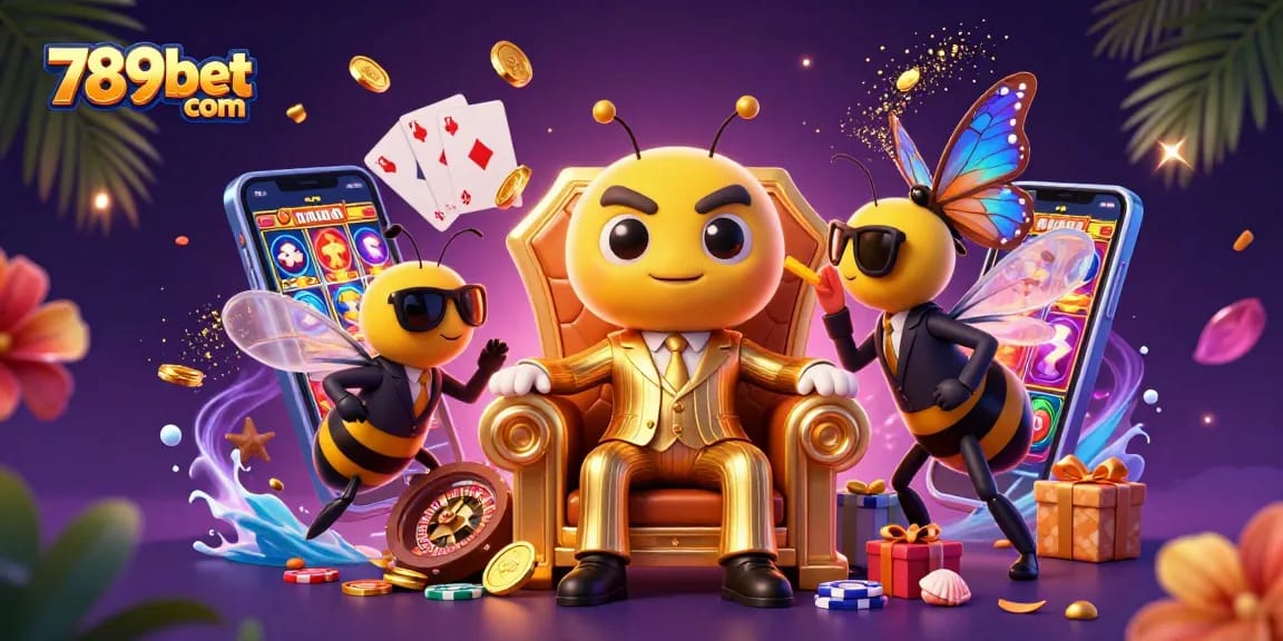 Engage with the thrilling gameplay at 789bet com, featuring vibrant slot machines and lively casino characters.