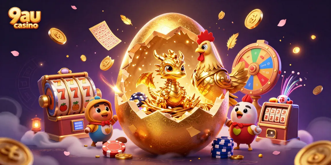 Engage with the thrilling world of 9au casino featuring a golden dragon and lively gaming elements.
