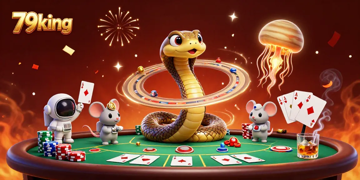 Experience the excitement at 79king with astronaut mice betting on a cosmic roulette wheel.