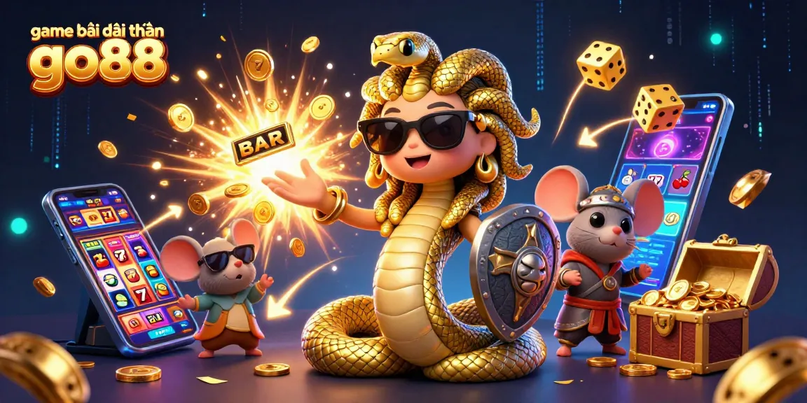 Engage with game bài đổi thưởng go88 in this vibrant 3D casino illustration full of action and excitement.