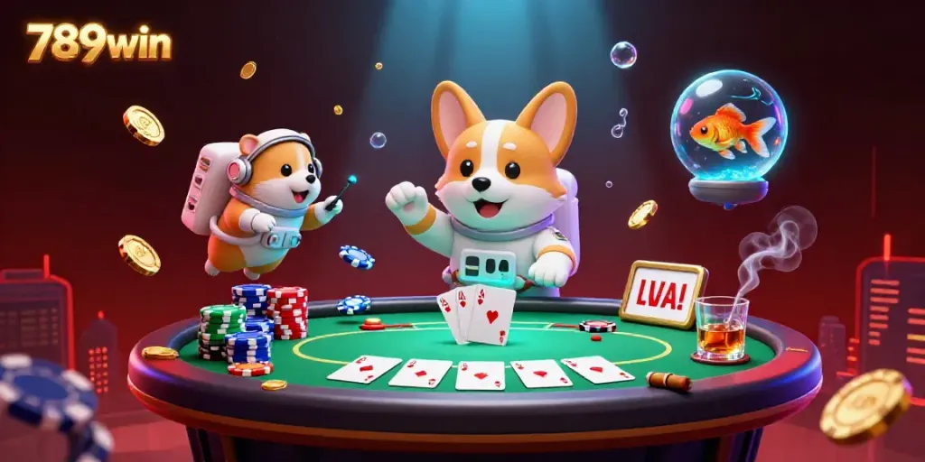 Experience thrilling gaming in 789win's unique space casino with corgi astronaut and mission-control hamster.