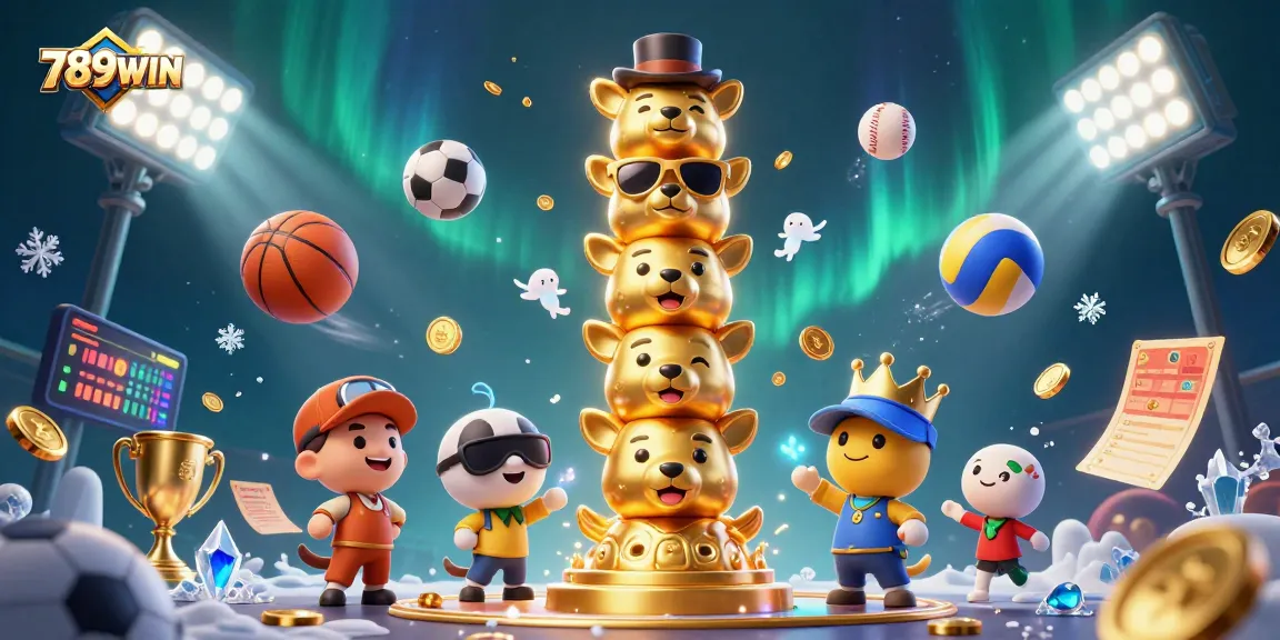 Join the action at 789WIN with thrilling sports and casino elements in this colorful illustration.