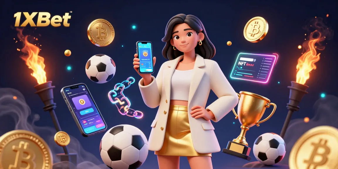 Experience the excitement of 1xBet through a vibrant sports betting illustration featuring dynamic gameplay elements.