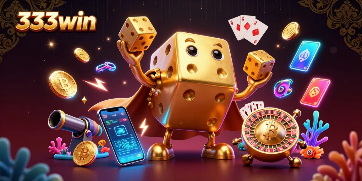Engage in thrilling fish shooting gaming action with 333win's 3D characters amidst colorful underwater elements.