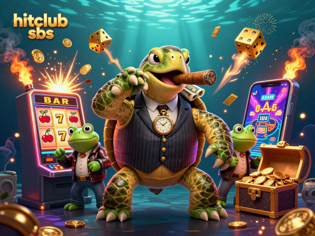 Experience vibrant casino action with hitclub sbs as snapping turtle mobster leads slot machine chaos.
