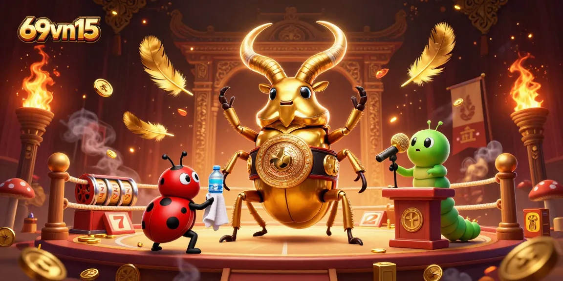 Engage in thrilling gameplay at 69vn15 with a vibrant casino showdown featuring dazzling characters.