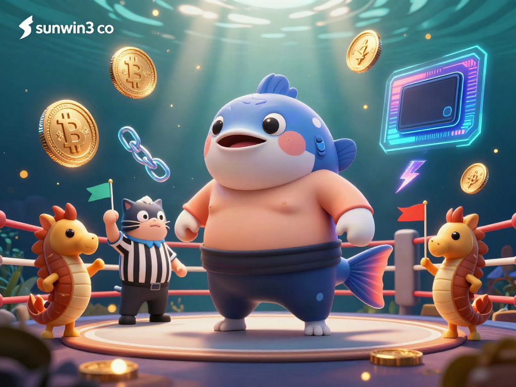 Experience thrilling games with sunwin3 co's vibrant casino underwater scene featuring a fugu champion.