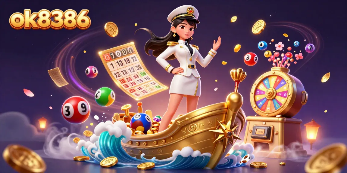 Experience intense gaming excitement with ok8386's rich illustration of a vibrant casino scene including dynamic lottery elements.