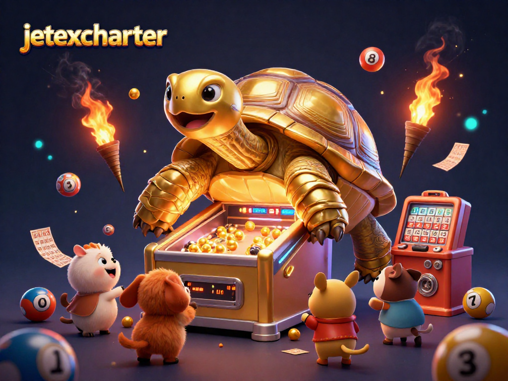 Join the excitement at jetexcharter with bustling lottery action and vibrant 3D illustrations.