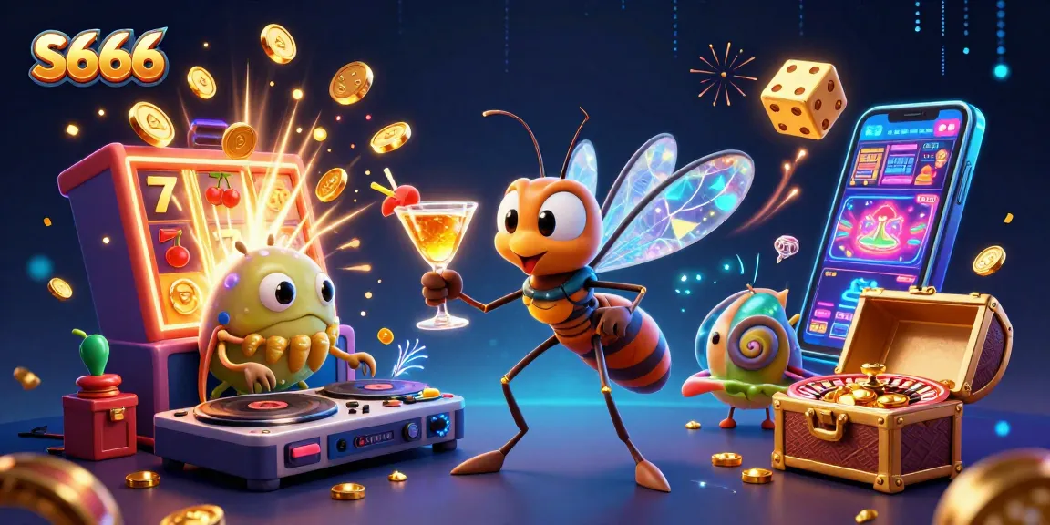 Experience thrilling gaming at S666 with a vibrant casino illustration showcasing dynamic elements.